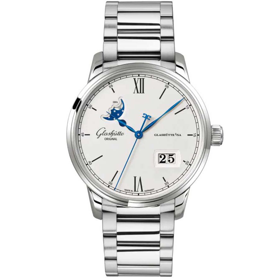 Glashutte Original Senator Excellence Panorama Date Moon Phase Stainless steel Men's Watch - Premium Luxury Product