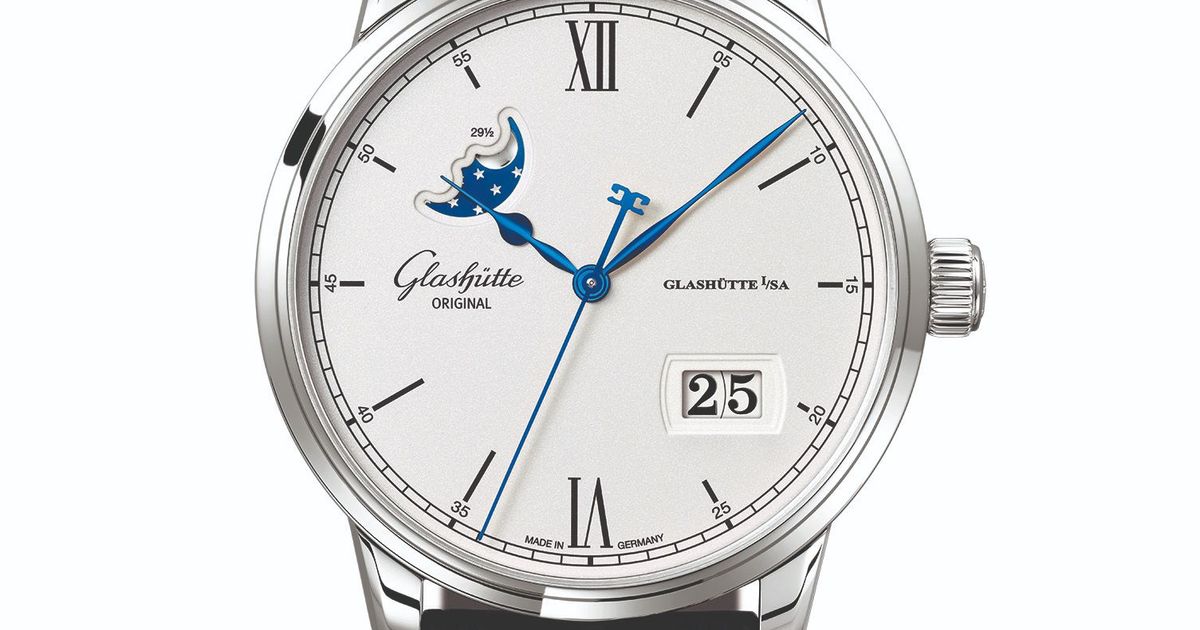 Glashutte Original Senator Excellence Panorama Date Moon Phase Stainless steel Men's Watch - Premium Luxury Product