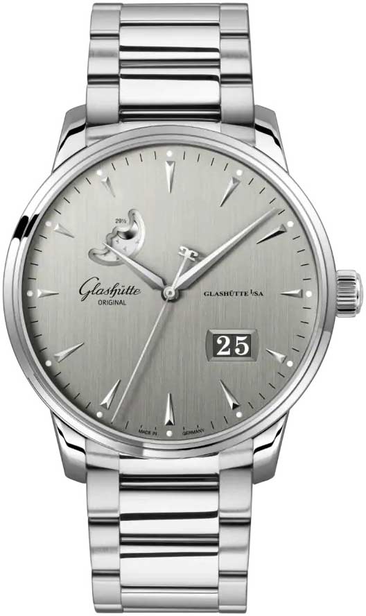 Glashutte Original Senator Excellence Panorama Date Moon Phase Stainless steel Men's Watch - Premium Luxury Product