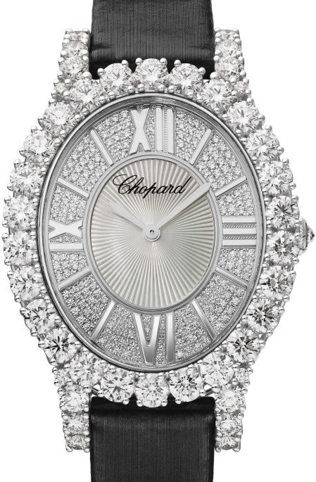 Chopard L’Heure Du Diamant Oval 18K White Gold & Diamonds Ladies Watch - Premium Luxury Product