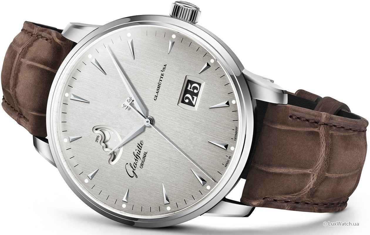 Glashutte Original Senator Excellence Panorama Date Moon Phase Stainless steel Men's Watch - Premium Luxury Product