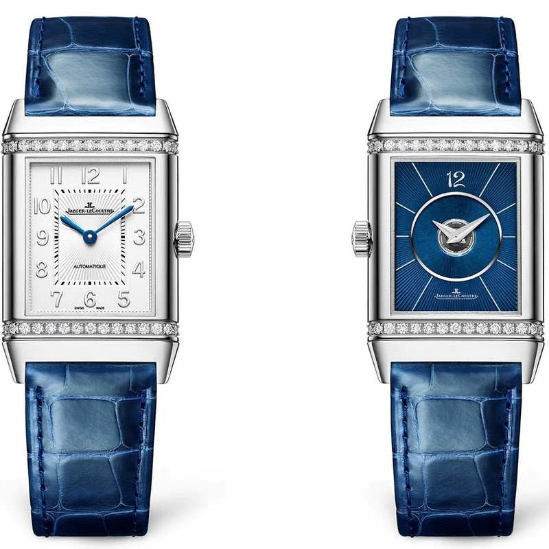 Jaeger-Lecoultre Reverso Classic Duetto Stainless steel & Diamonds Lady`s Watch - Premium Luxury Product