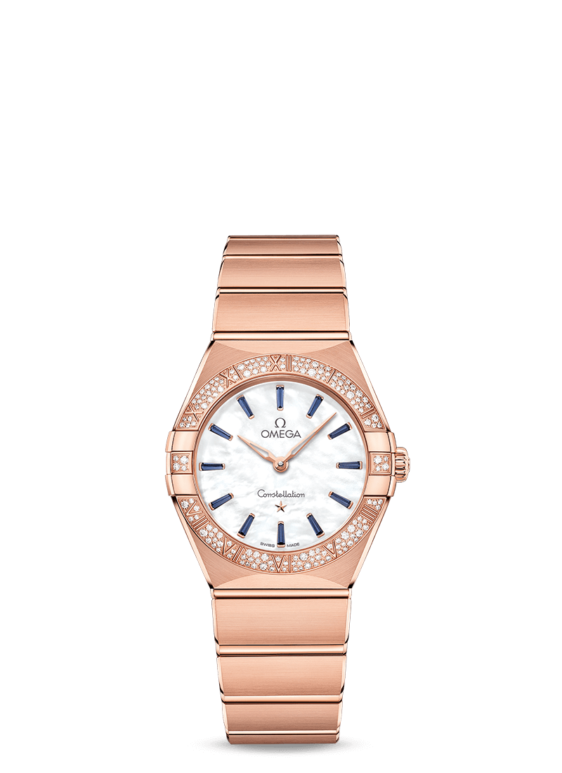 Omega Constellation Quartz 18K Sedna™ Gold & Diamonds & Blue Sapphires Lady’s Watch - Premium Luxury Product