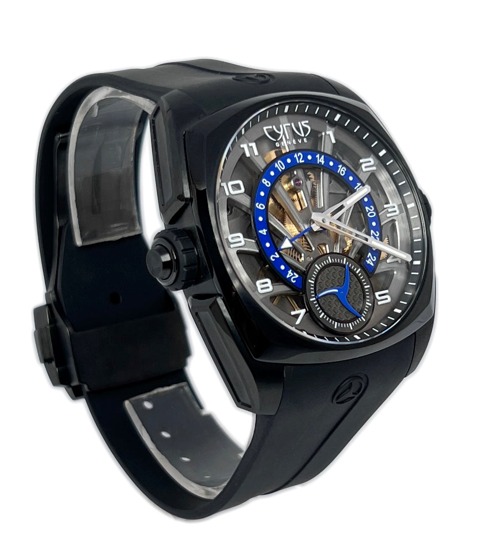 Cyrus Klepcys GMT Retrograde Black DLC Titanium Men's Watch