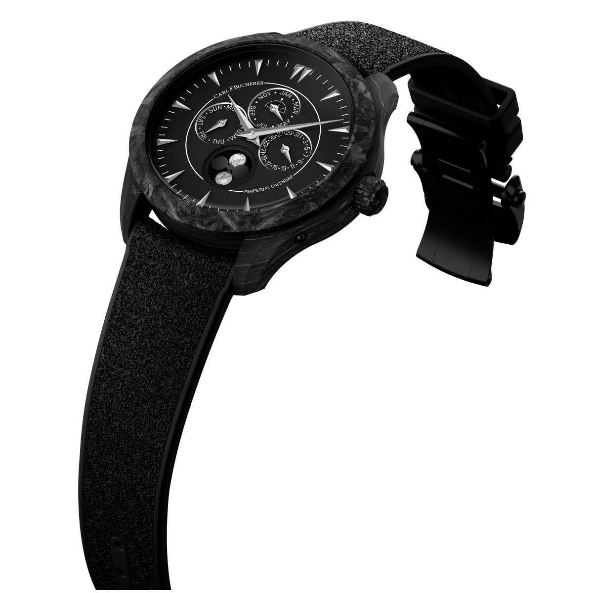 Carl F. Bucherer Manero Perpetual calendar Moon phase Carbon Limited Edition Men's Watch - Premium Luxury Product