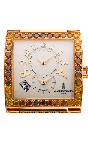 De Grisogono Instrumentino Double Time 18K Yellow Gold & Colored Gemstones Lady's Watch - Premium Luxury Product