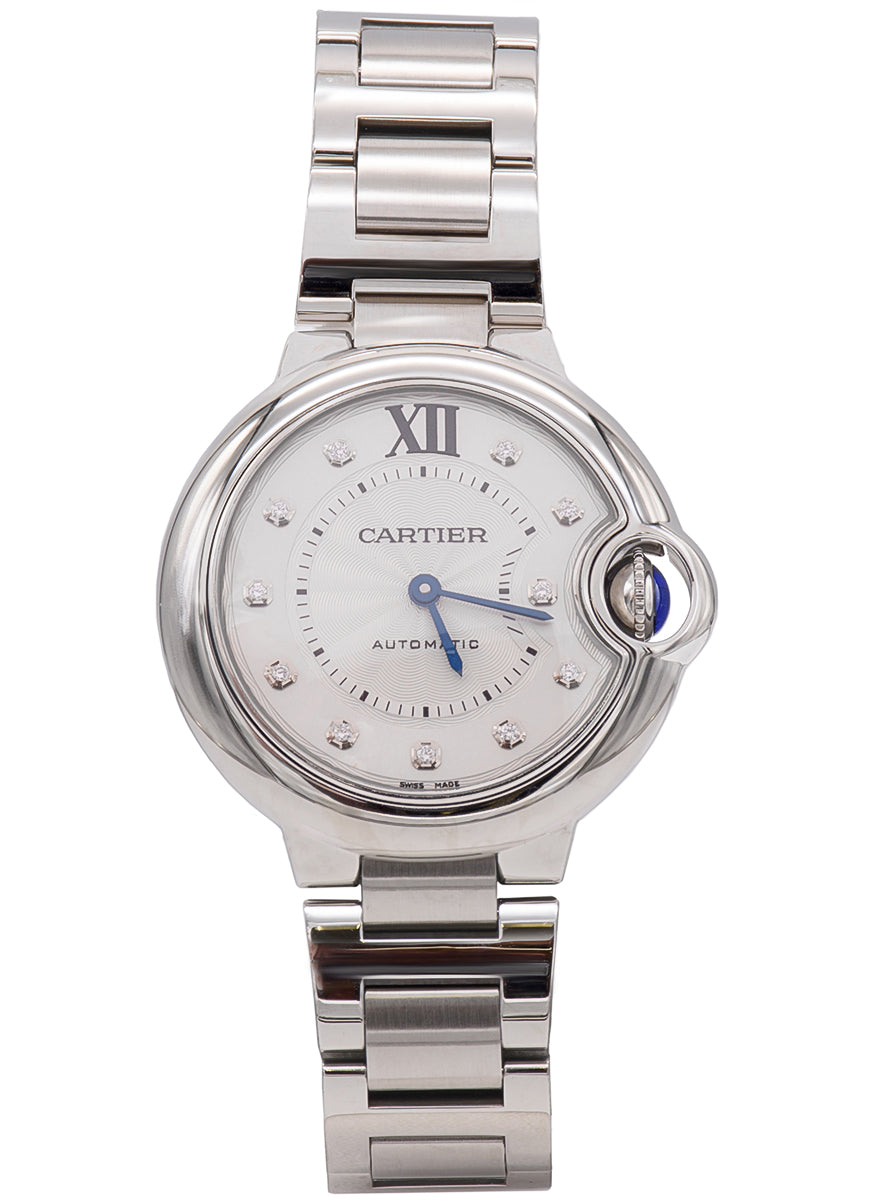 Cartier Ballon Bleu Stainless steel & Diamonds Lady's Watch - Premium Luxury Product