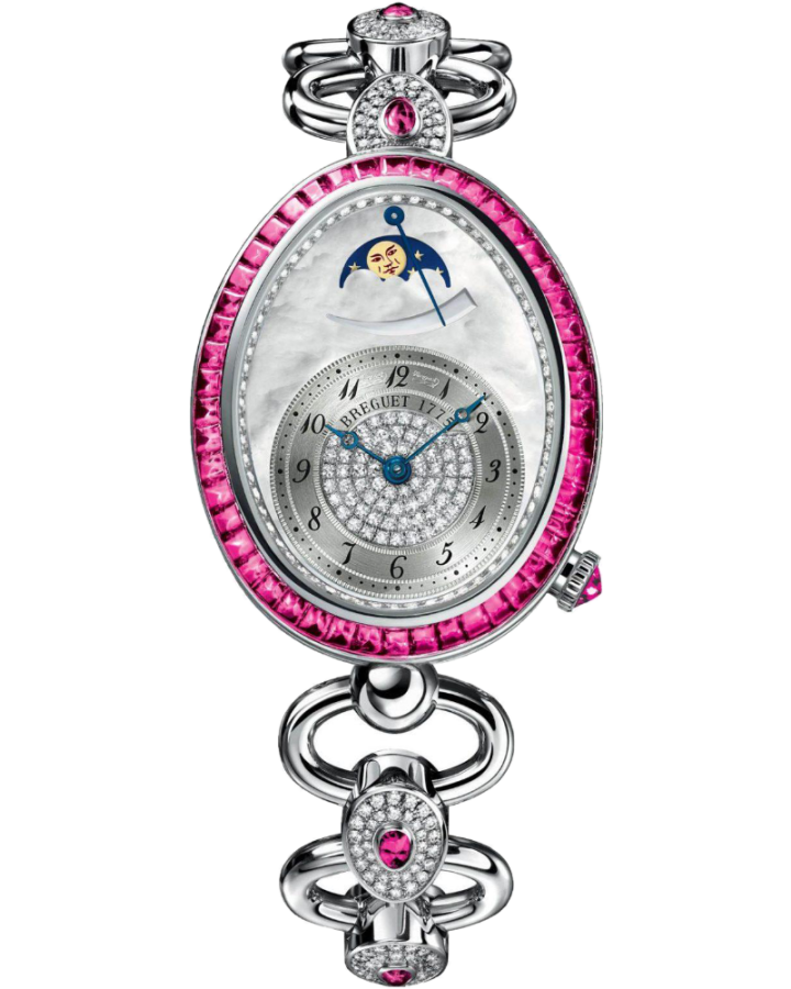 Breguet Reine de Naples 18K White Gold & Diamonds & Rubies Ladies Watch - Premium Luxury Product