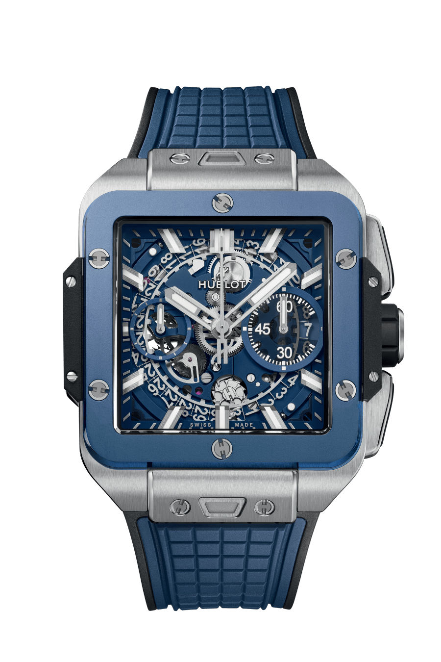 Hublot Square Bang Chronograph Titanium & Blue Ceramic Men's Watch - Premium Luxury Product