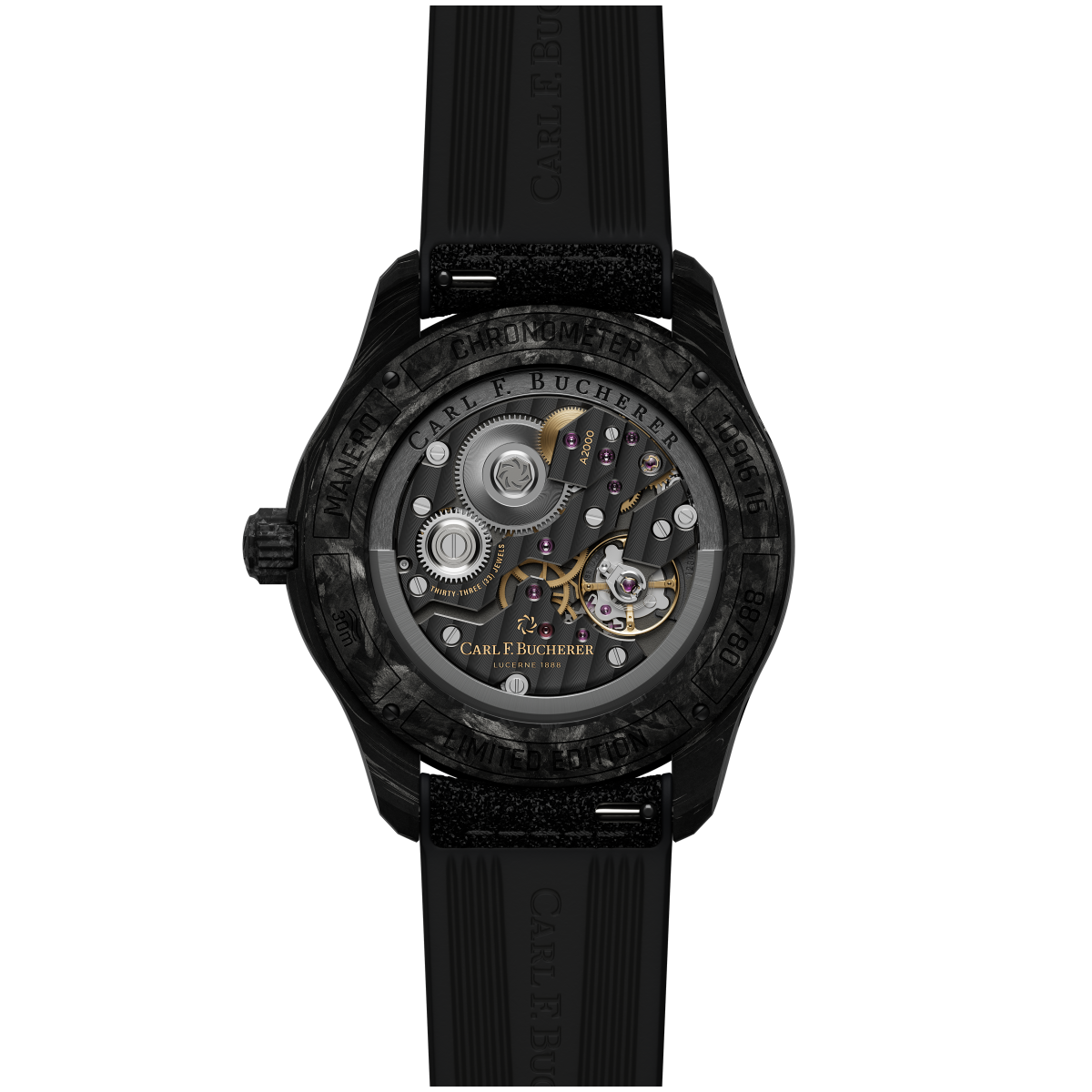 Carl F. Bucherer Manero Perpetual calendar Moon phase Carbon Limited Edition Men's Watch