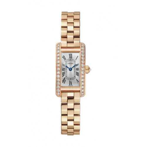 Cartier Tank Americaine 18K Rose Gold & Diamonds Lady's Watch - Premium Luxury Product