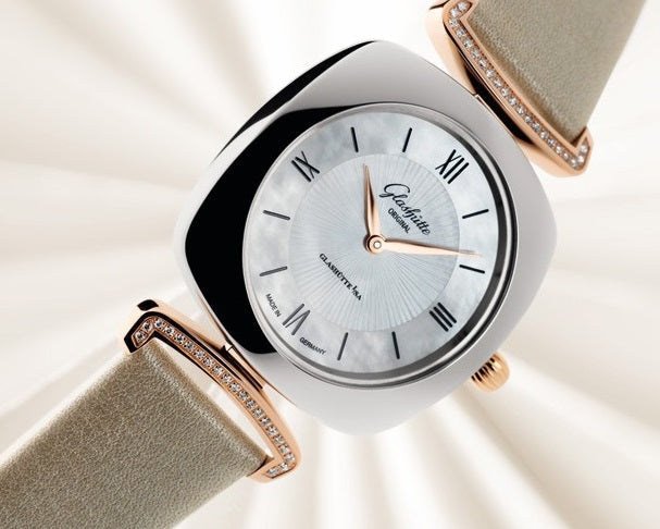 Glashutte Original Lady Collection Pavonina Stainless steel & Red Gold & Diamonds Lady's Watch - Premium Luxury Product