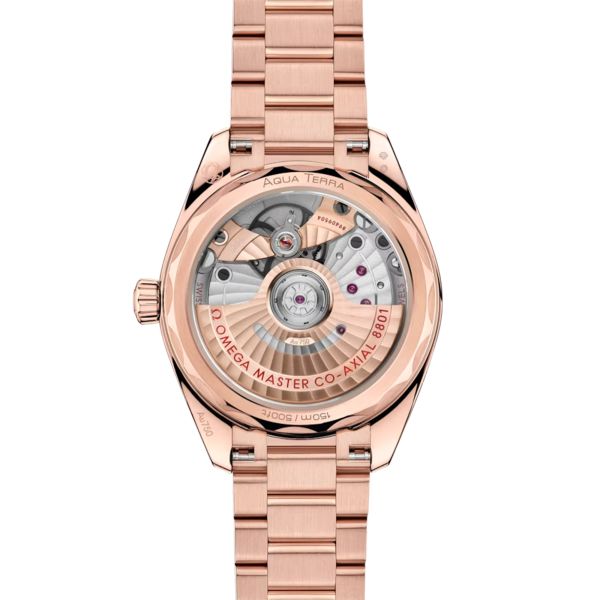 Omega Seamaster Aqua Terra Chronometer 18K Sedna™ gold &amp; Diamonds Lady's Watch - Premium Luxury Product