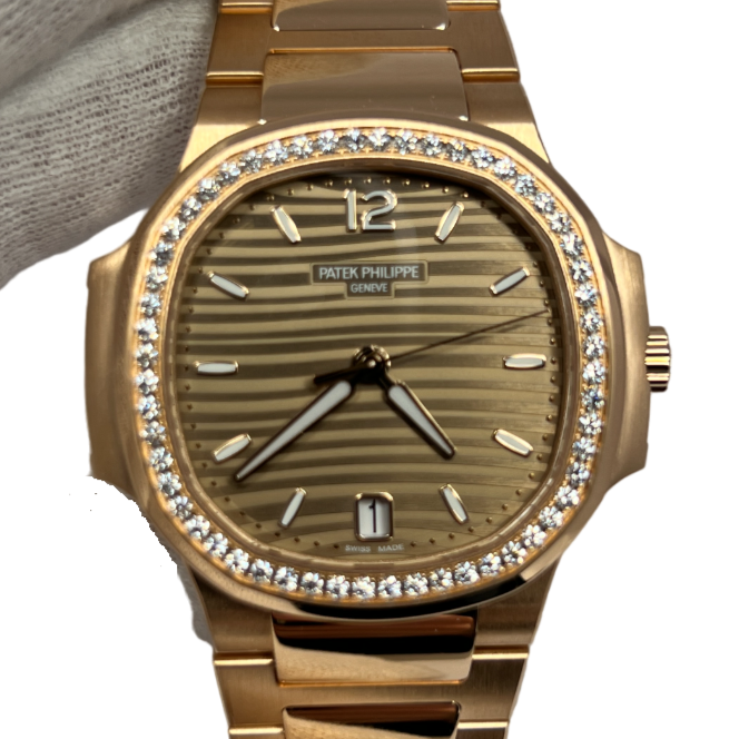 Patek Philippe Nautilus Automatic 18K Rose Gold with Diamonds Ladies Watch