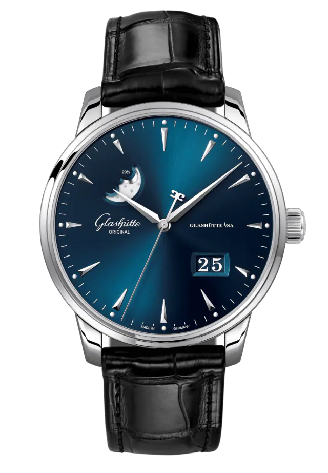 Glashutte Original Senator Excellence Panorama Date Moon Phase Stainless steel Men's Watch - Premium Luxury Product