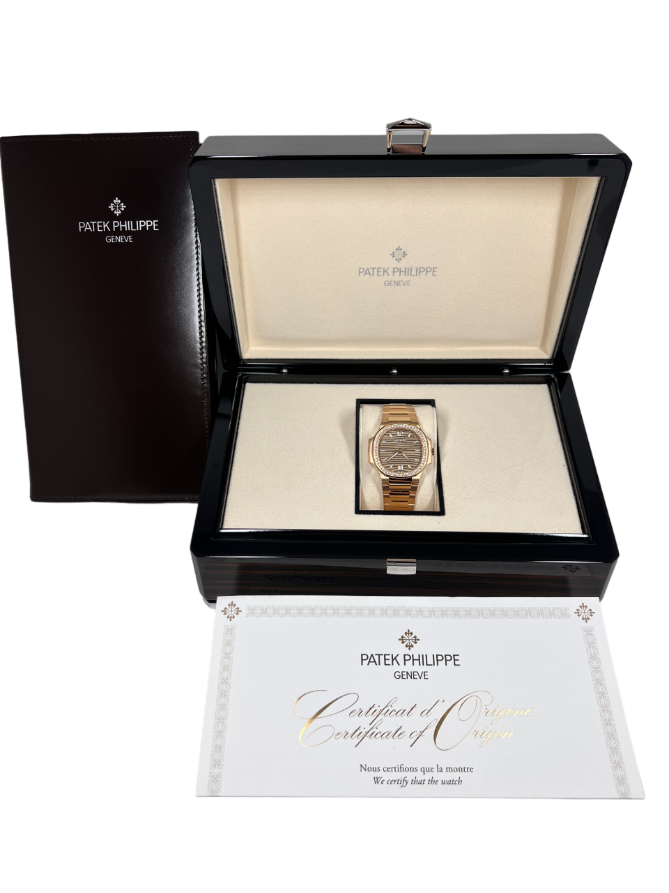 Patek Philippe Nautilus Automatic 18K Rose Gold with Diamonds Ladies Watch