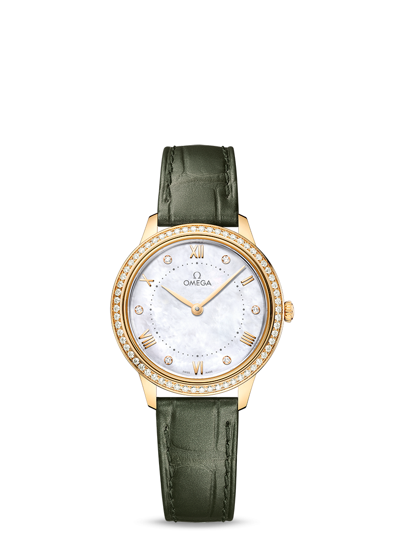 Omega De Ville Prestige Quartz 18K Yellow Gold & Diamonds Lady's Watch - Premium Luxury Product