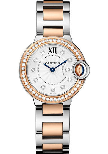 Cartier Ballon Bleu 36 mm Stainless steel & Rose Gold & Diamonds Lady's Watch - Premium Luxury Product