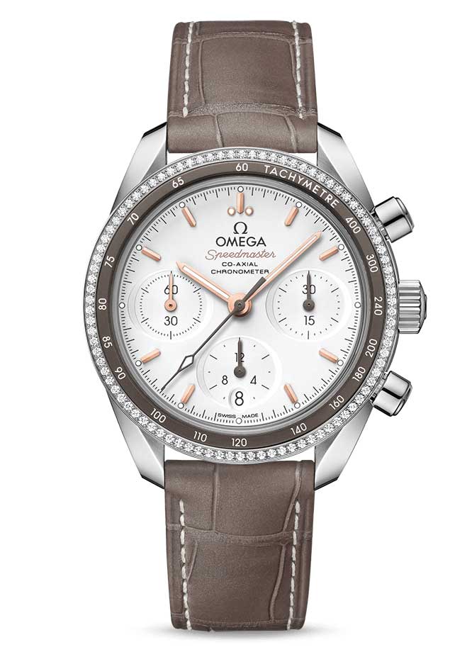 Omega Speedmaster Co-Axial Stainless Steel &amp; Diamonds Unisex Watch - Premium Luxury Product