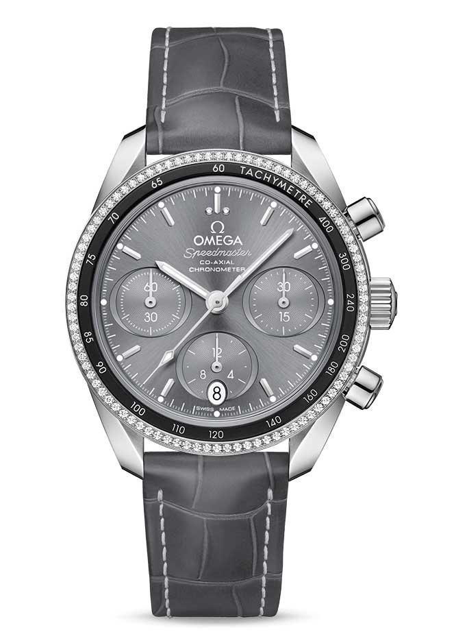 Omega Speedmaster Co-Axial Stainless Steel &amp; Diamonds Unisex Watch - Premium Luxury Product