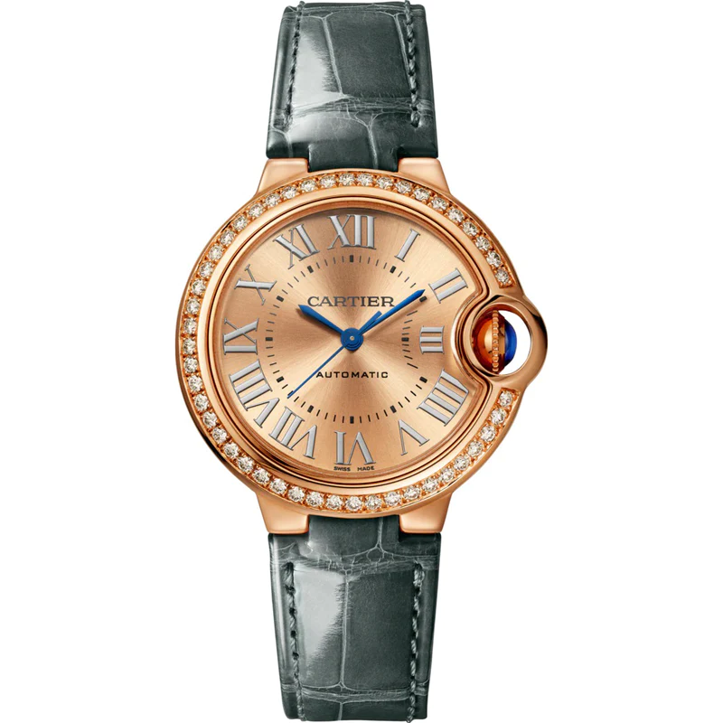 Cartier Ballon Bleu 33 mm Rose Gold & Diamonds Lady's Watch - Premium Luxury Product