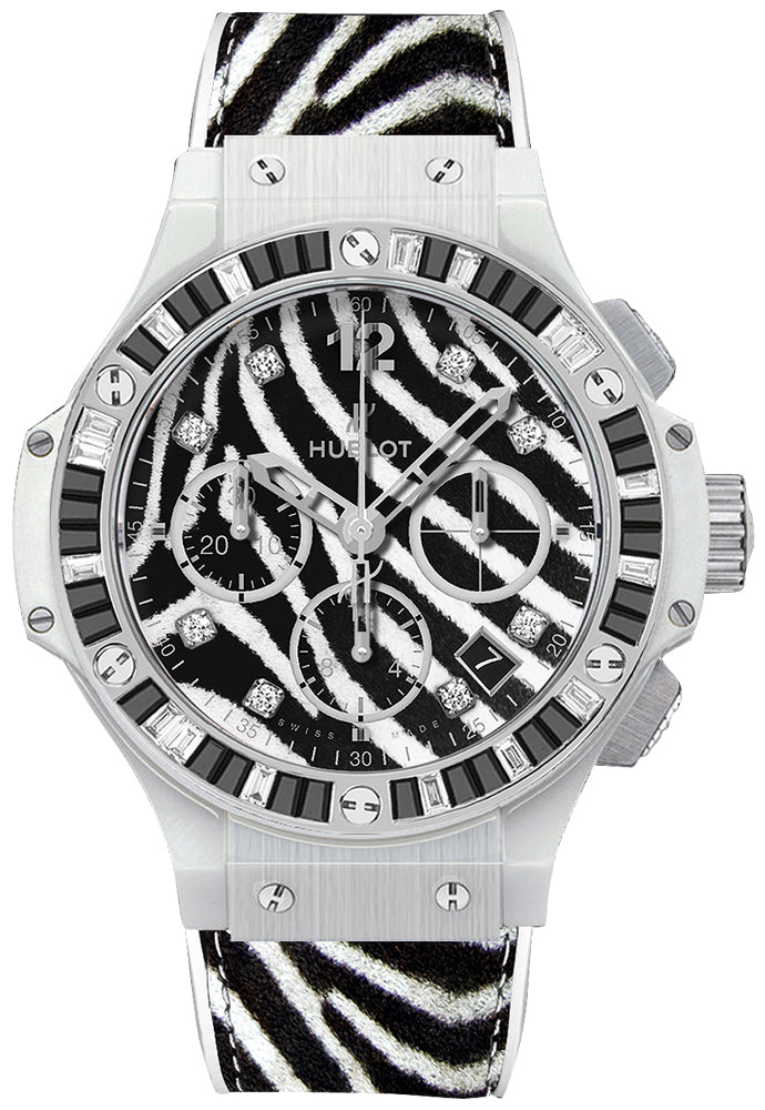 Hublot Big Bang Zebra Stainless Steel &amp; Spinels &amp; Topazes Ladies Watch - Premium Luxury Product