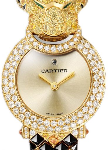 Cartier Panthere Animal Panthere Jewelry De Cartier 18K Yellow Gold & Diamonds & Sapphires &Emeralds Lady's Watch - Premium Luxury Product