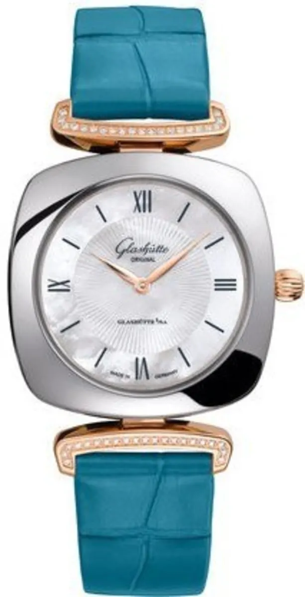 Glashutte Original Lady Collection Pavonina Stainless steel & Red Gold & Diamonds Lady's Watch - Premium Luxury Product