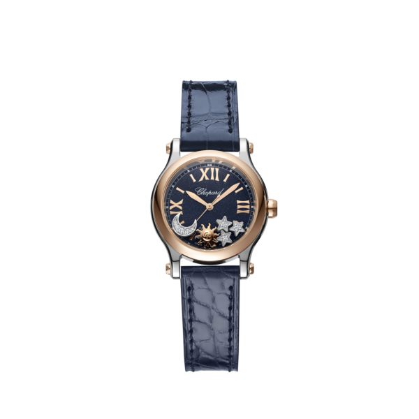 Chopard Happy Sport Sun, Moon and Stars Stainless steel Ladies Watch - Premium Luxury Product