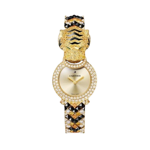 Cartier Panthere Animal Panthere Jewelry De Cartier 18K Yellow Gold & Diamonds & Sapphires &Emeralds Lady's Watch - Premium Luxury Product