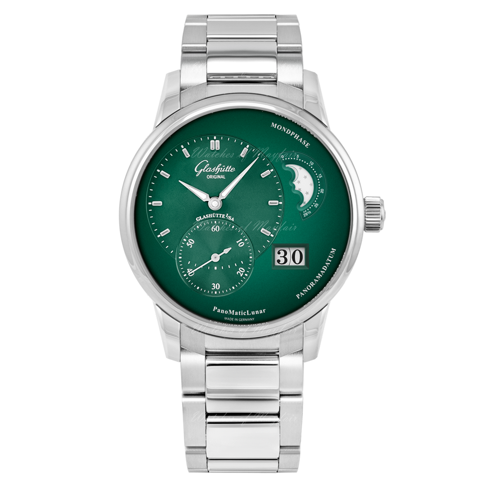 Glashutte Original Pano Matic Lunar Stainless steel Men's Watch - Premium Luxury Product