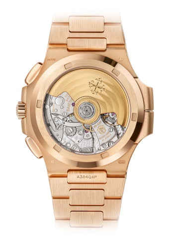 Patek Philippe Nautilus Two Time Zones Flyback chronograph 18K Rose Gold Mens Watch