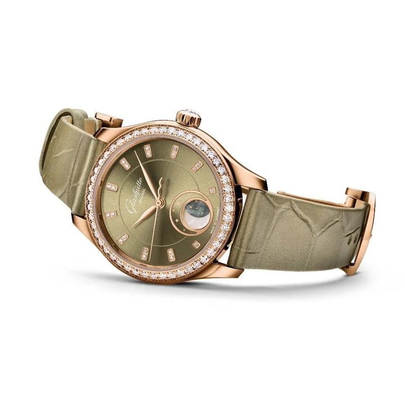 Glashutte Original Serenade Luna Moon Phase 18K Red Gold & Diamonds Lady's Watch