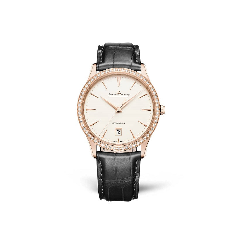 Jaeger-Lecoultre Master Ultra Thin Date 18K Rose Gold & Diamonds Unisex Watch - Premium Luxury Product