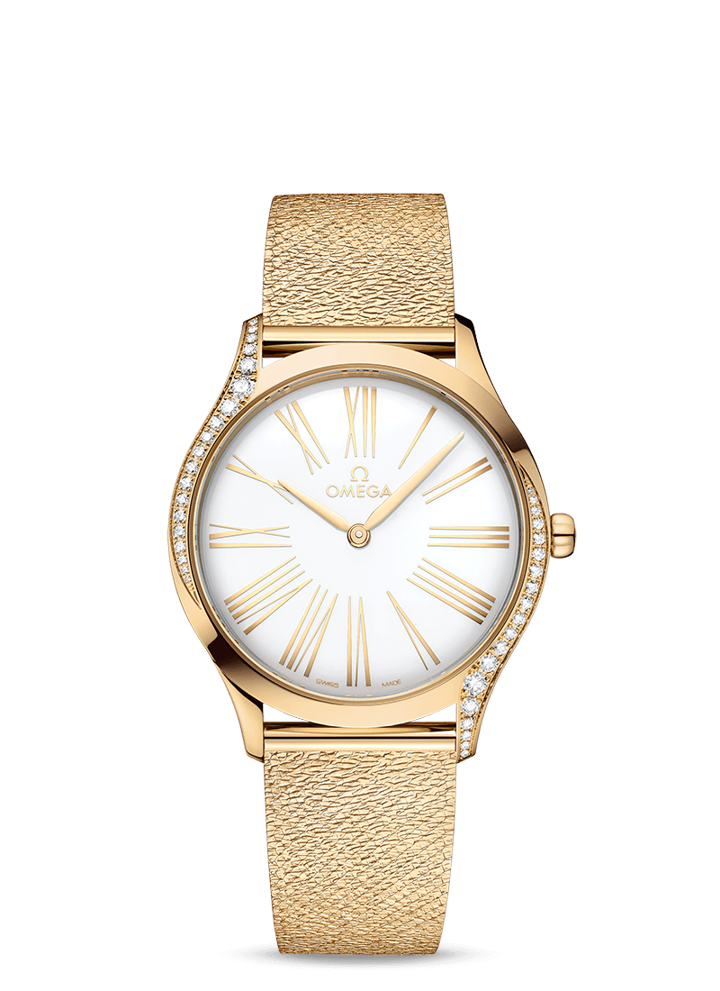 Omega De Ville Tresor Quartz 18K Moonshine™ gold & Diamonds Lady's Watch - Premium Luxury Product