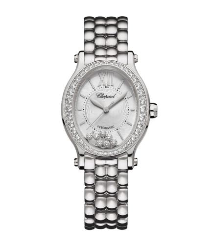 Chopard Happy Sport Oval Stainless Steel & Diamonds Ladies Watch - Premium Luxury Product