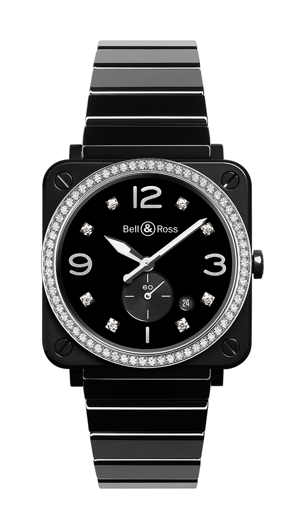 Bell & Ross Instruments BR S Black Ceramic & Diamonds Ladies Watch - Premium Luxury Product
