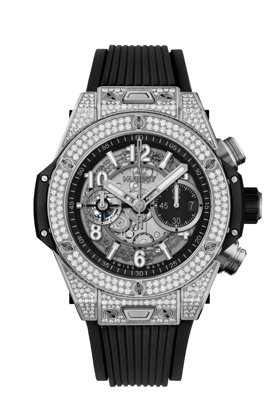 Hublot Big Bang Unico Titanium & Diamonds Pave Men`s Watch - Premium Luxury Product