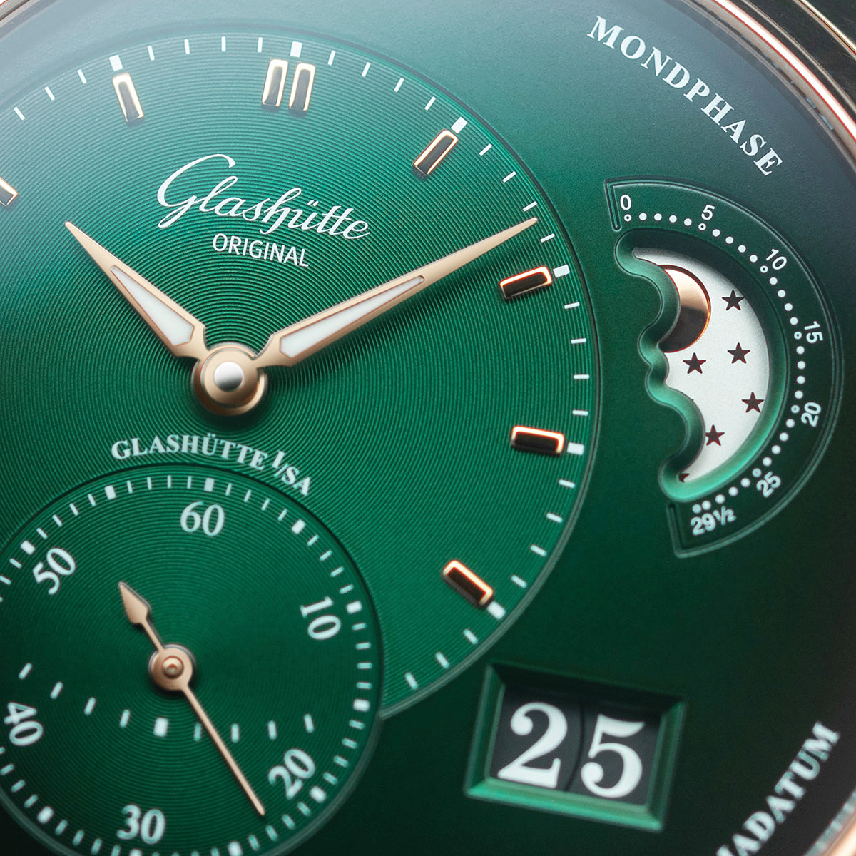 Glashutte Original Pano Matic Lunar Red Gold Men's Watch - Premium Luxury Product