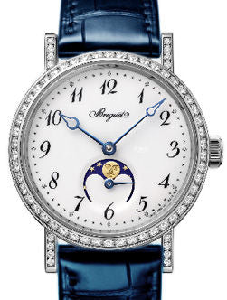 Breguet Classique Moon Phase 18K White Gold & Diamonds Lady's Watch - Premium Luxury Product