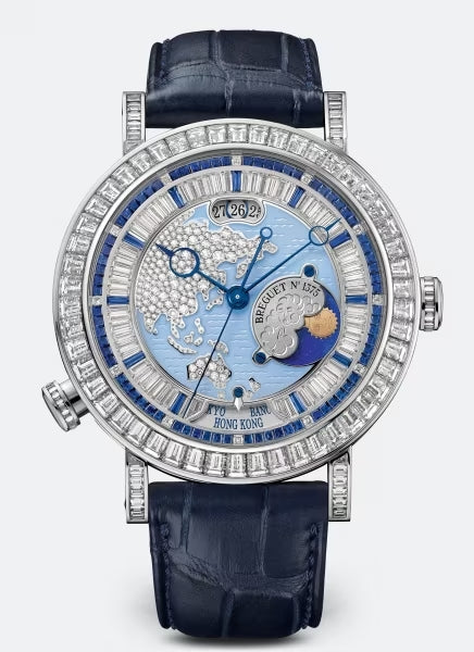 Breguet Classique “Hora Mundi”  Asia-Oceania Platinum & Diamonds & Sapphires Men's Watch - Premium Luxury Product