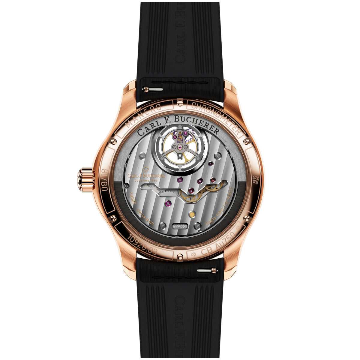 Carl F. Bucherer Manero Tourbillon  18K Rose gold & Tsavorites & Sapphires & Rubies Limited Edition Men's Watch - Premium Luxury Product