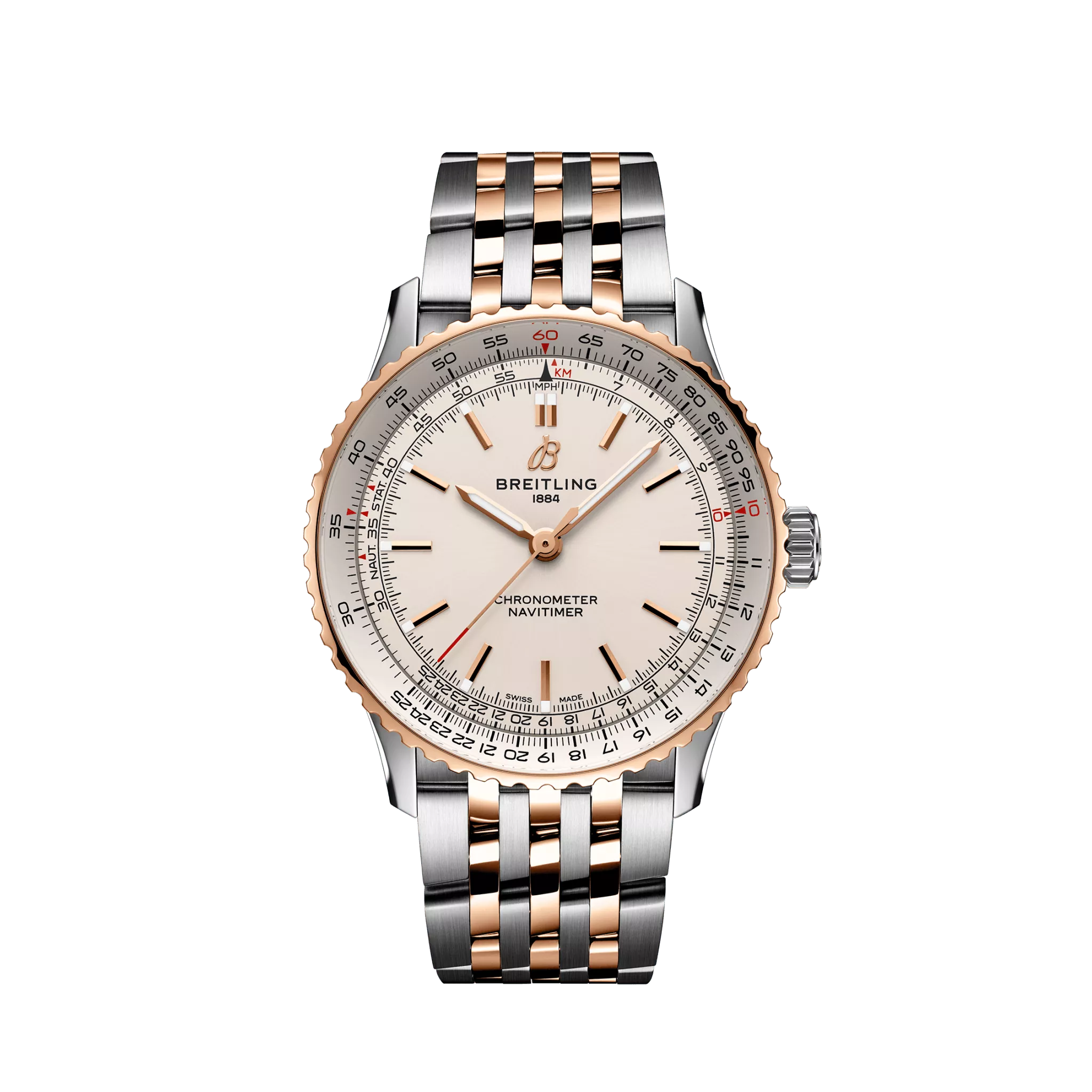 Breitling Navitimer Automatic 41 Stainless steel & 18K Red God Men's Watch - Premium Luxury Product