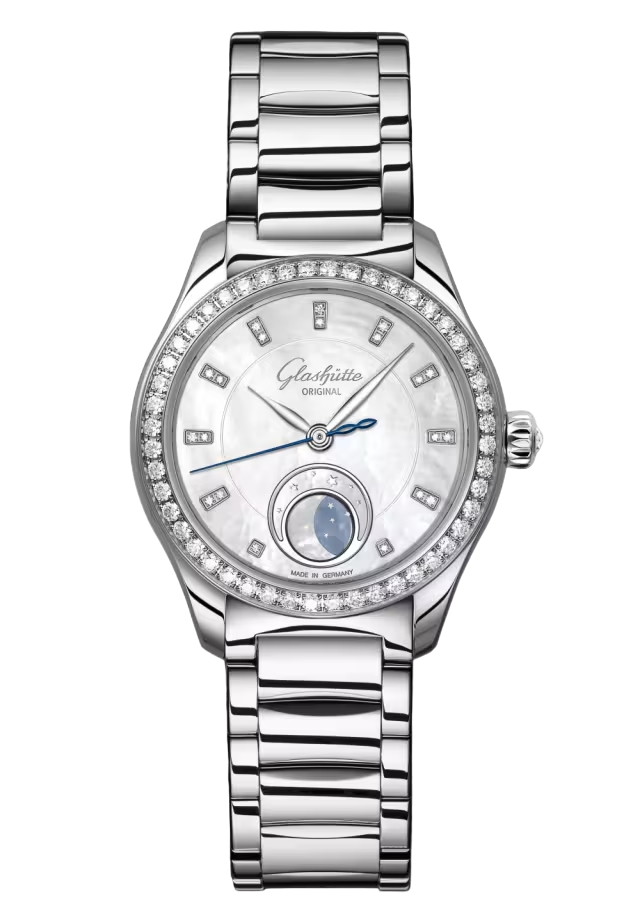 Glashutte Original Serenade Luna Moon Phase Stainless steel & Diamonds Lady's Watch - Premium Luxury Product