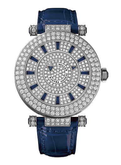 Franck Muller Double Mystery 18K White Gold & Diamonds & Sapphire Lady's Watch - Premium Luxury Product