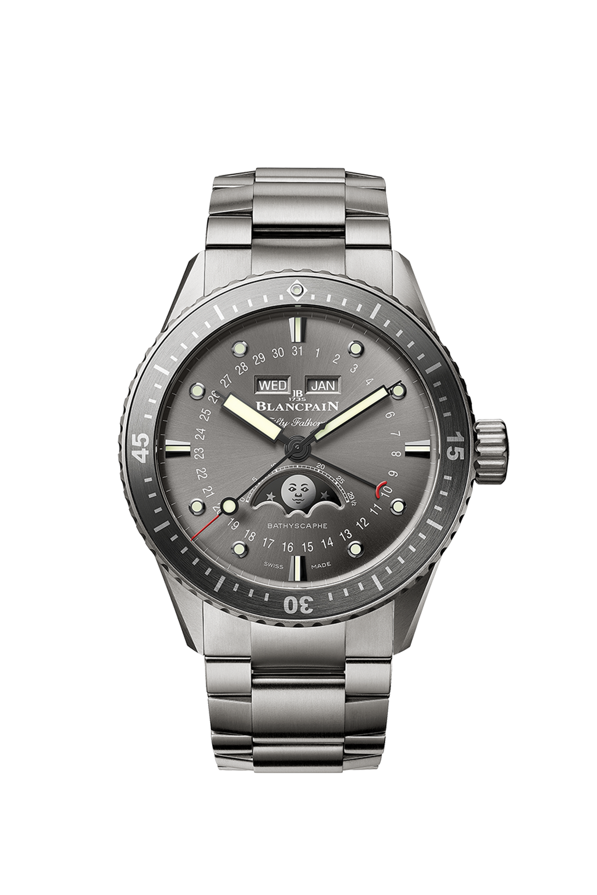 Blancpain Fifty Fathoms Bathyscaphe Quantième Complet Men's Watch - Premium Luxury Product