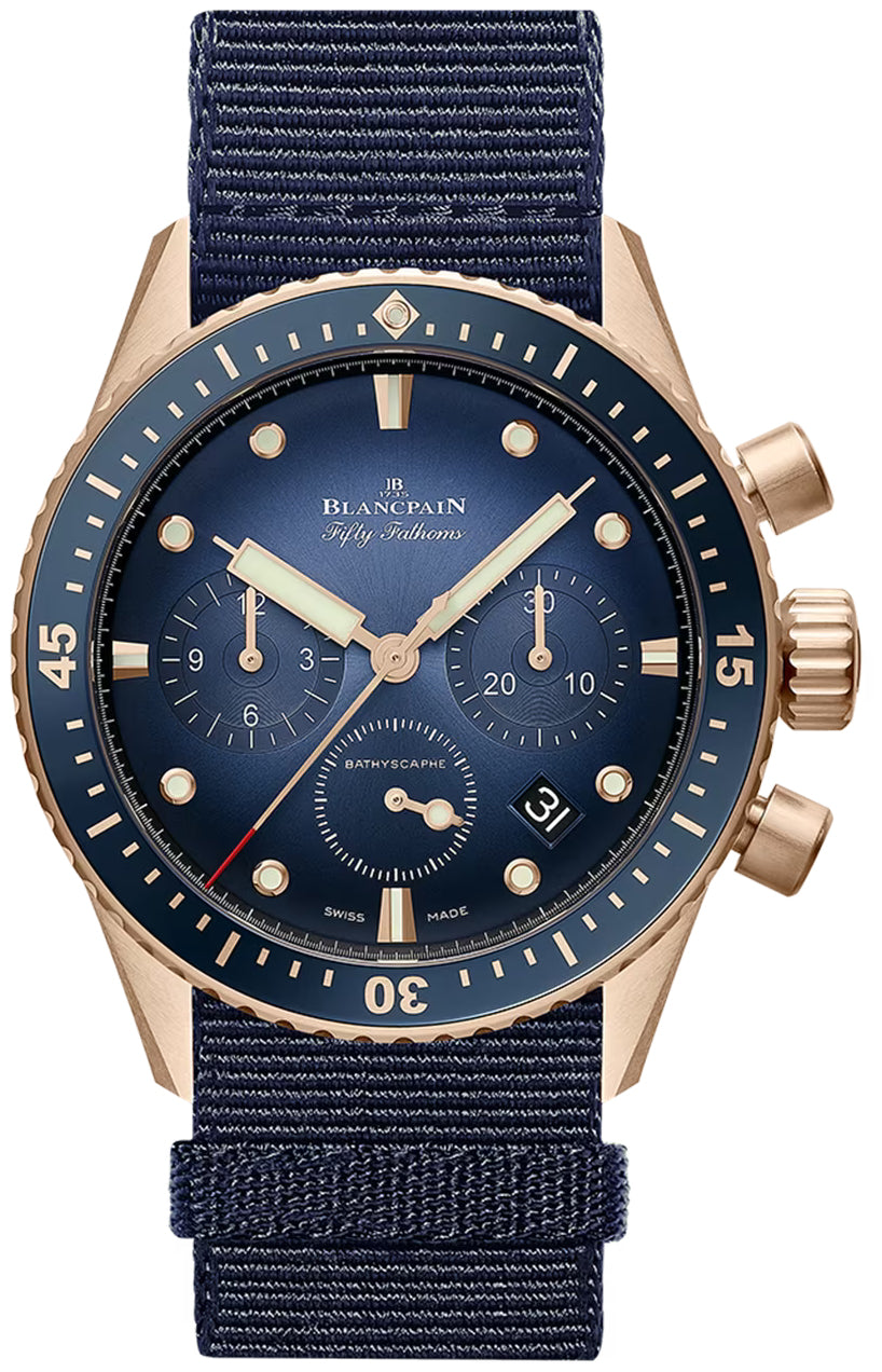 Blancpain Fifty Fathoms Bathyscaphe 18kt Rose Gold Men's Watch - Premium Luxury Product