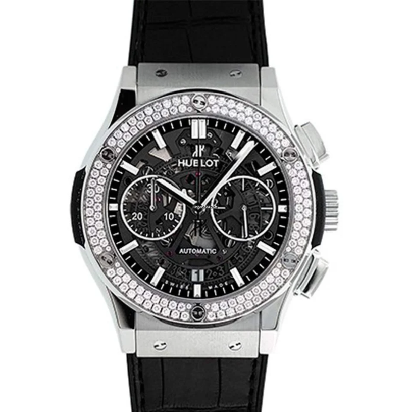 Hublot Classic Fusion Aero Cronograph Titanium Diamonds Men`s Watch - Premium Luxury Product