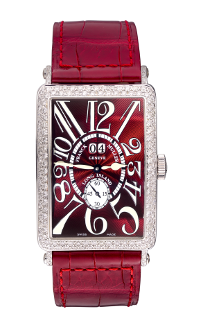 Franck Muller Long Island Big Date 18K White Gold & Diamonds Ladies Watch - Premium Luxury Product