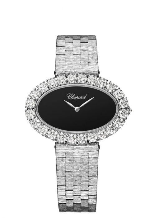 Chopard L’Heure Du Diamant Medium Oval 18K White Gold & Diamonds Ladies Watch - Premium Luxury Product